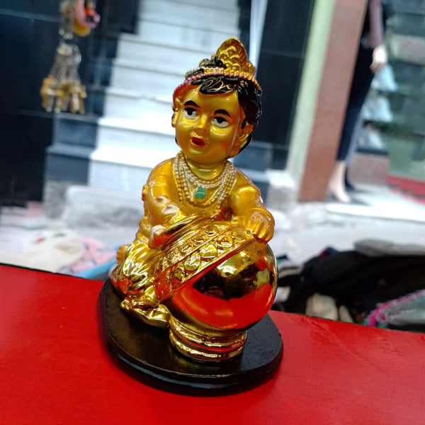 Laddu Gopal/Bal Krishna Idol with Makkhan Matki