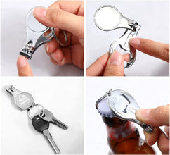 Personalized 4 in 1 Multi Function Nail Clipper with Bottle Opener, Sliver, Multitool