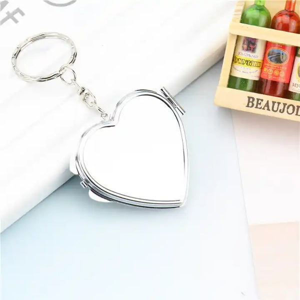 Foldable Metal Pocket Mirror Keychain