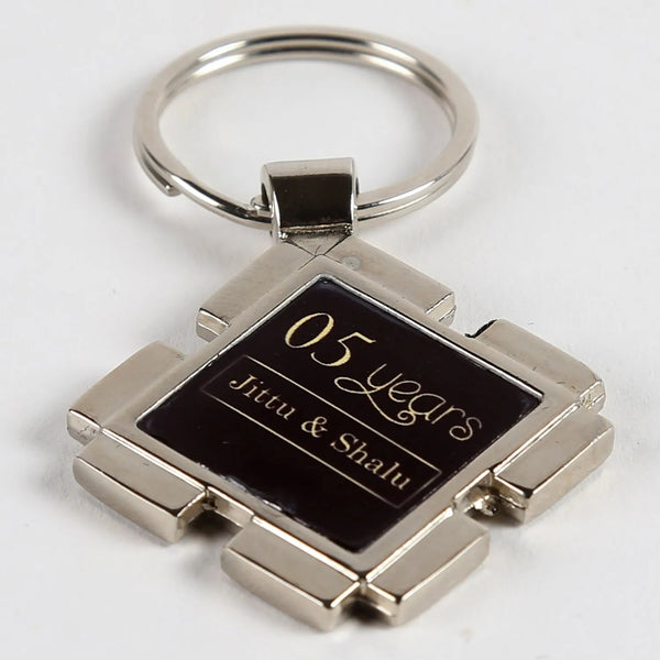 Personalised Anniversary Metallic Keychain