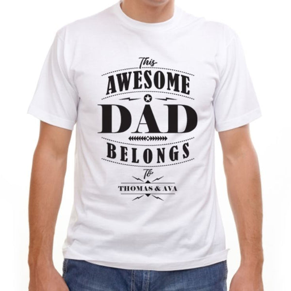 Personalized This Awesome Dad Belongs To T-Shirt