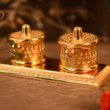4-inch metal Kumkum box with intricate design – perfect for puja, haldi, or gifting.