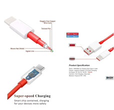 8A Warp Fast Charging Type-C Cable for OnePlus – Ultra-Fast Charge & Data Sync, Compatible with OnePlus 11/10/9/8 Series