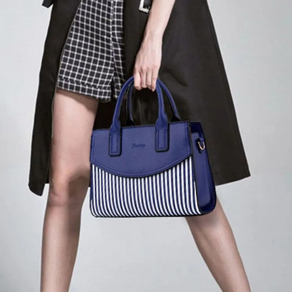 Women's Satchel Handbag (Navy Blue)