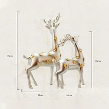 2Pcs Deer Resin Statues Home Decor Sculpture Ornaments