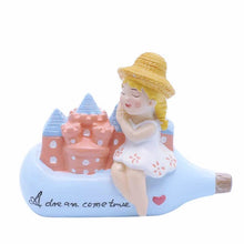 Girl on Drift Bottle Resin Decoration Showpieces