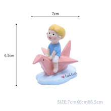 Boy on Paper Crane Good Luck Showpiece